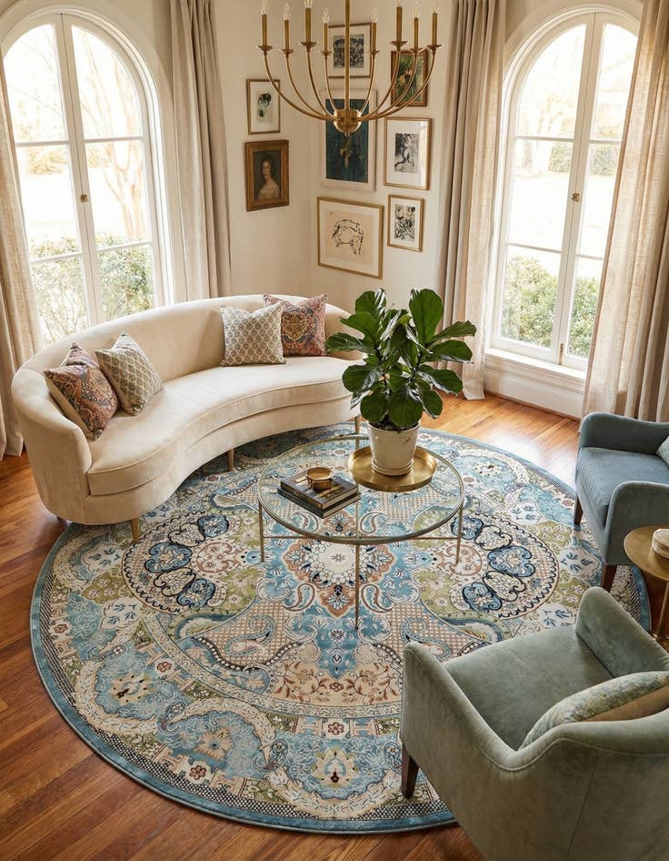 Detail image of 10' x 10' Nain Design Round Rug