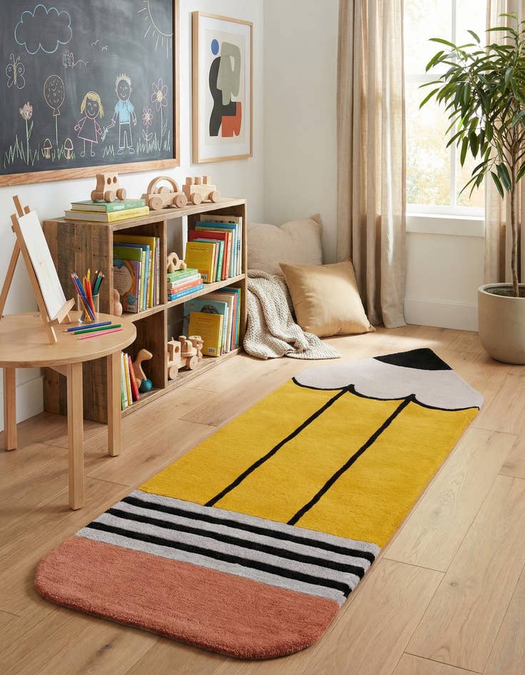 Detail image of 2' 6 x 7' 5 Playtime Kids Wool Freeform Rug