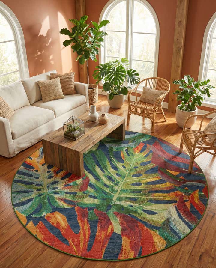 10' x 10' Easy-Clean Baja Indoor / Outdoor Round Rug