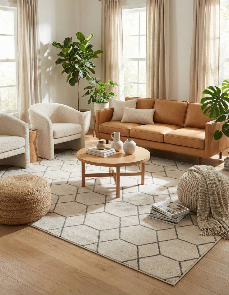 Detail image of  9' x 12' Lattice Frieze Rug