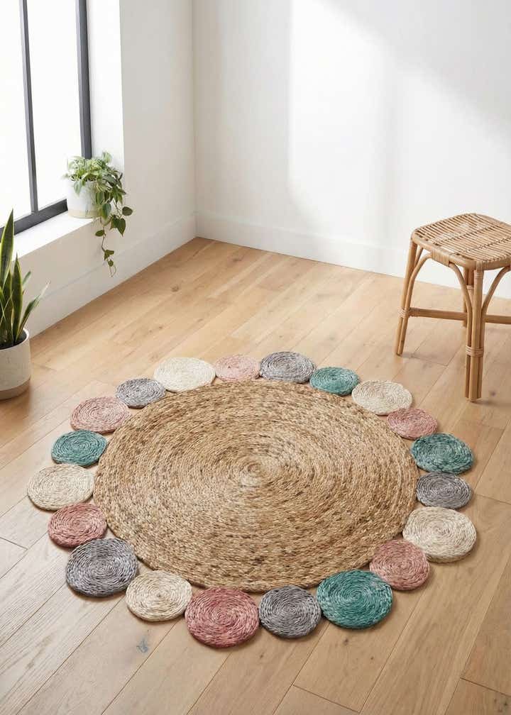 3' 1 x 3' 1 Handmade Braided Jute Round Rug
