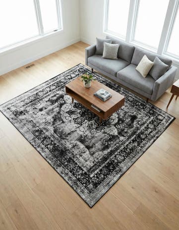 Black Monte Carlo Square Rug