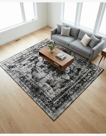 Black Monaco Square Rug