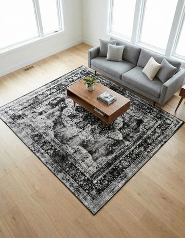 Black Monte Carlo Square Rug
