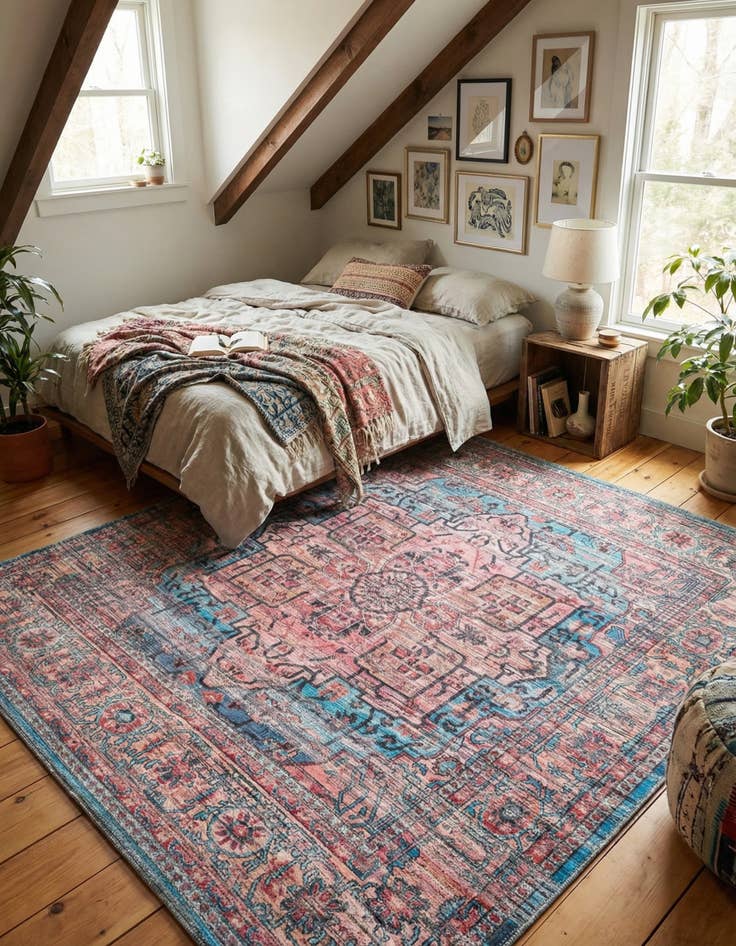 Detail image of 7' 3 x 7' 3  Washable Maahru Square Rug