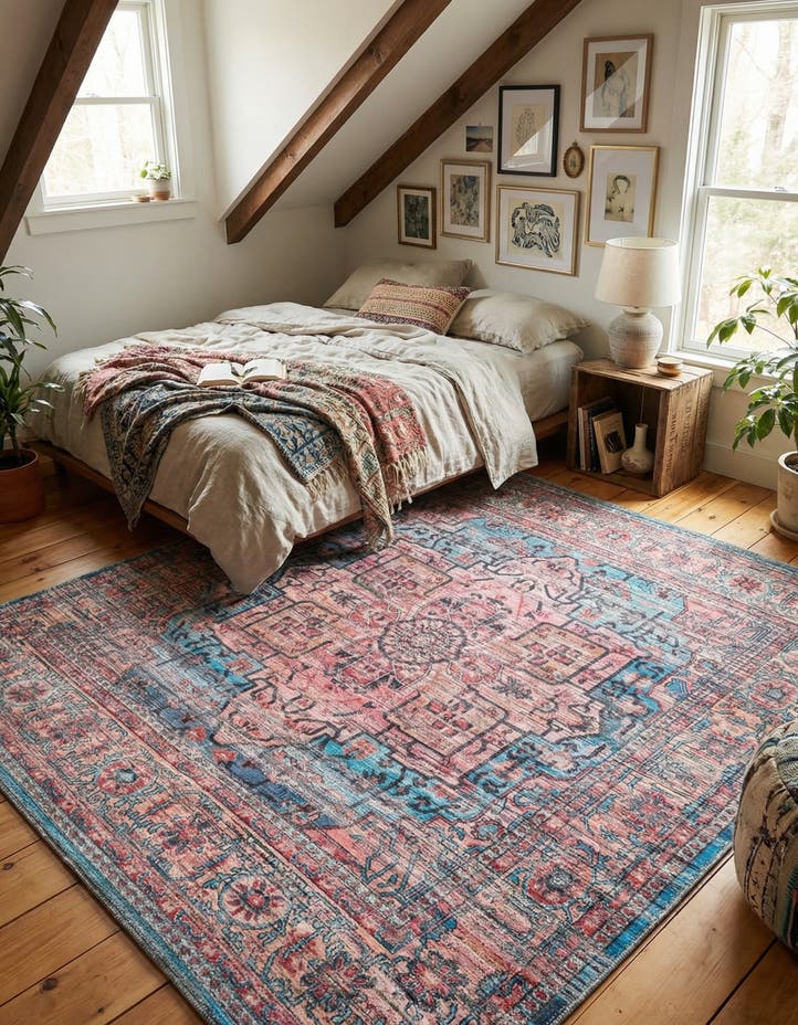 7' 3 x 7' 3 Washable Maahru Square Rug