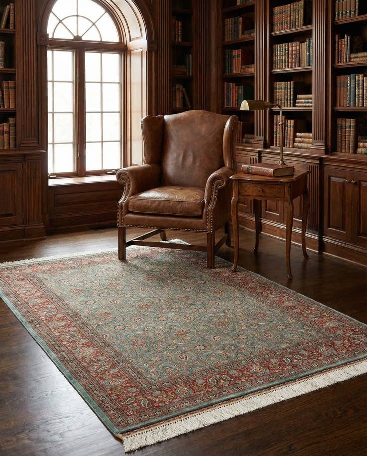 Detail image of 3' 10 x 5' 3 Hand Knotted Hereke Silk Rug