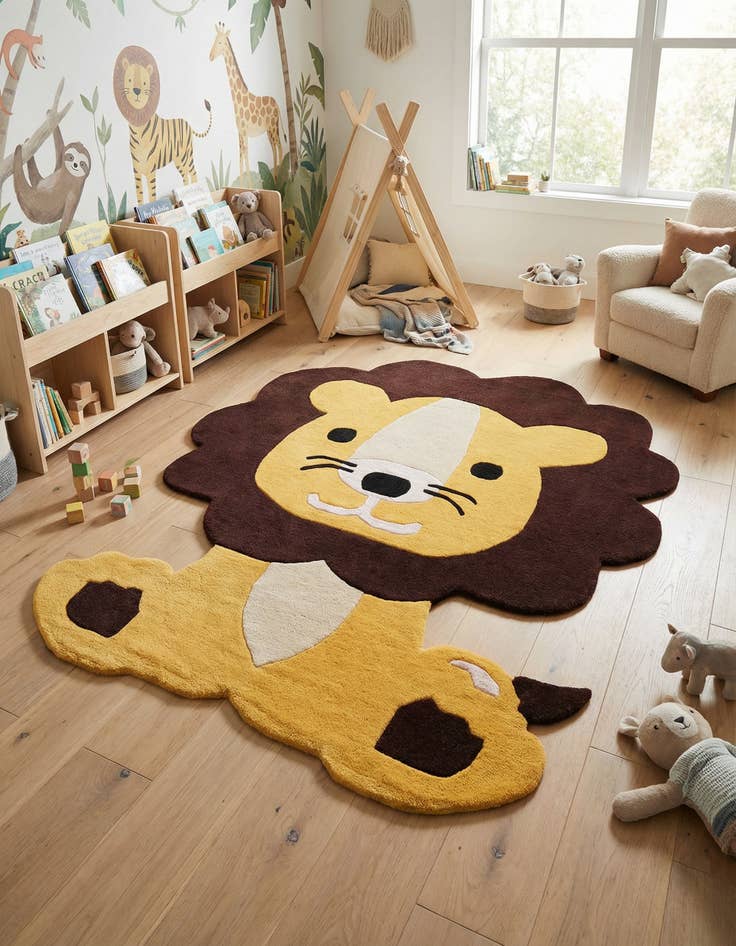 Detail image of 5' 6 x 6' 1 Playtime Kids Wool Freeform Rug