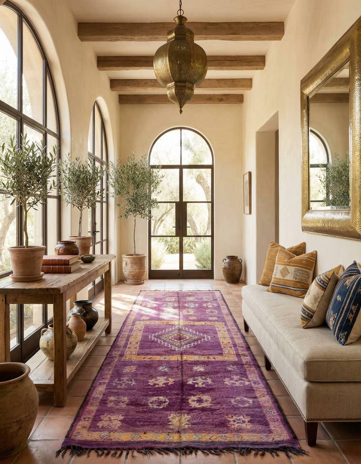 Detail image of 6' 6 x 15' 9 Hand Knotted Moroccan Wool Runner Rug