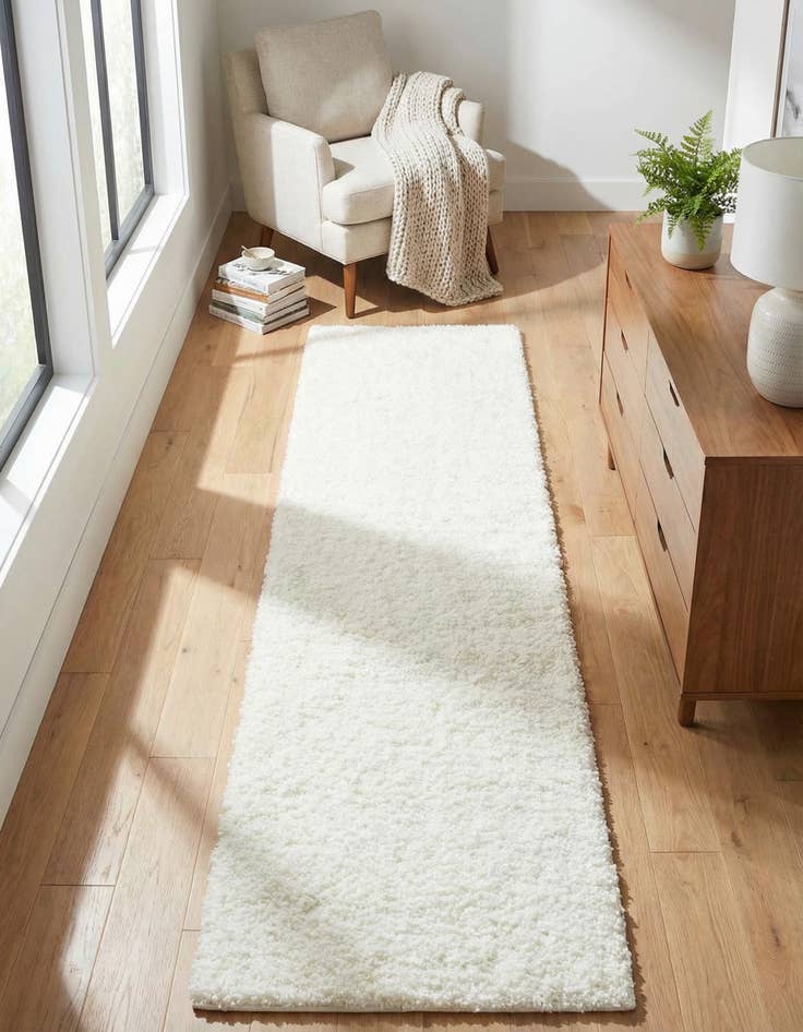 Detail image of  2' x 8' Soft Solid Shag Runner Rug