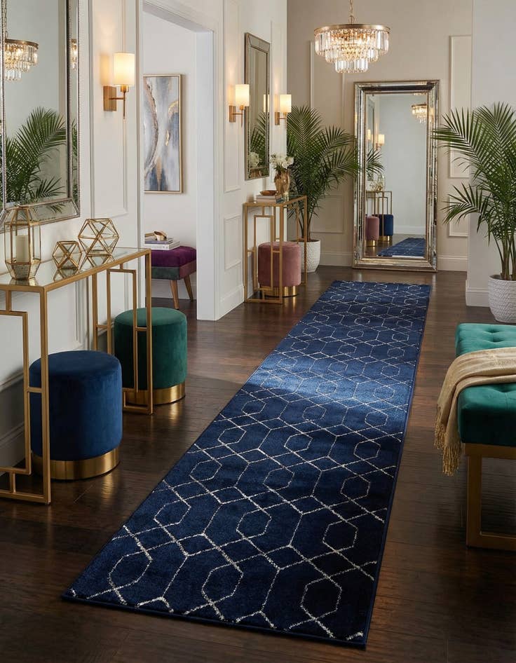 Detail image of 2' x 10'  Marilyn Monroe&trade; Glam Trellis Runner Rug