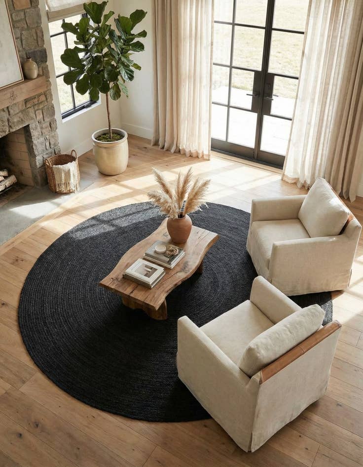 Detail image of 10' x 10'  Hand Braided Jute Round Rug