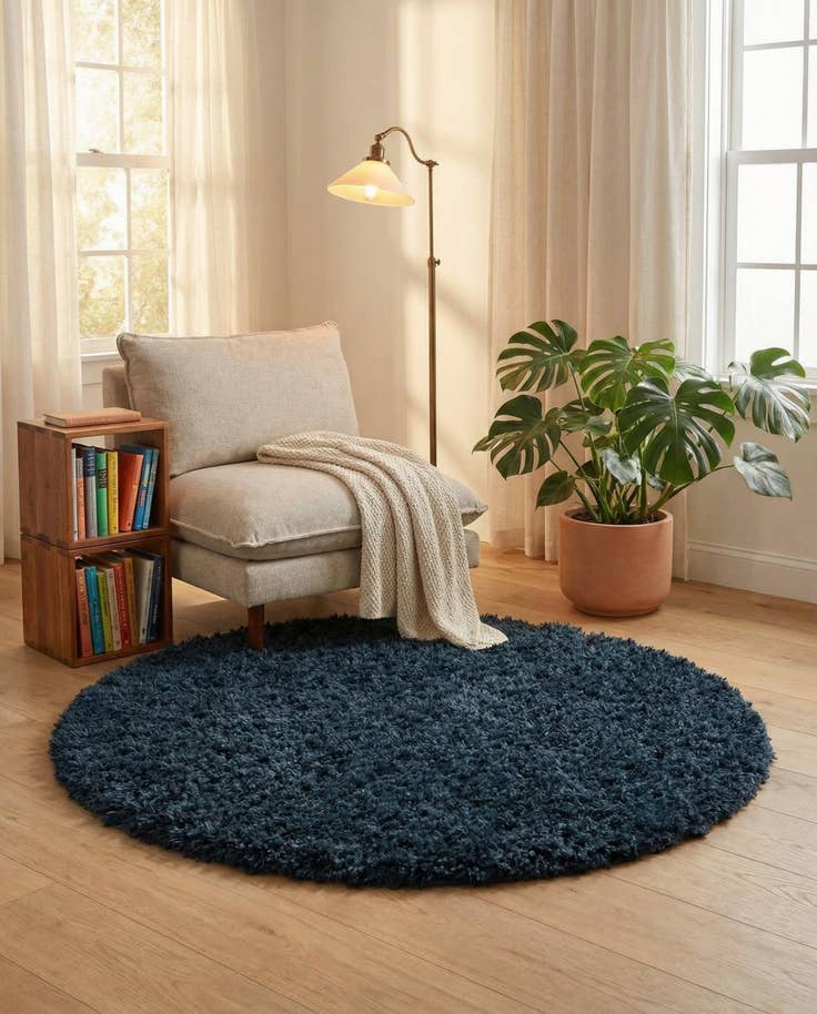 Detailansicht von 125cm x 125cm Infinity Shag Rund Teppich