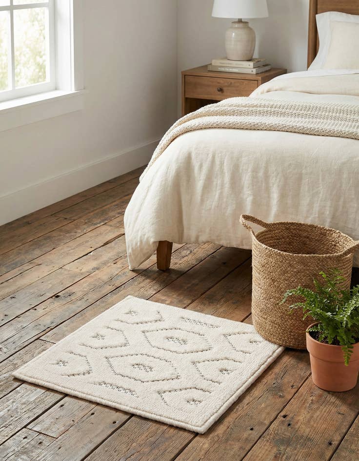 Detail image of 1' 4 x 1' 4 Washable Trellis Textured Indoor / Outdoor Sample Rug