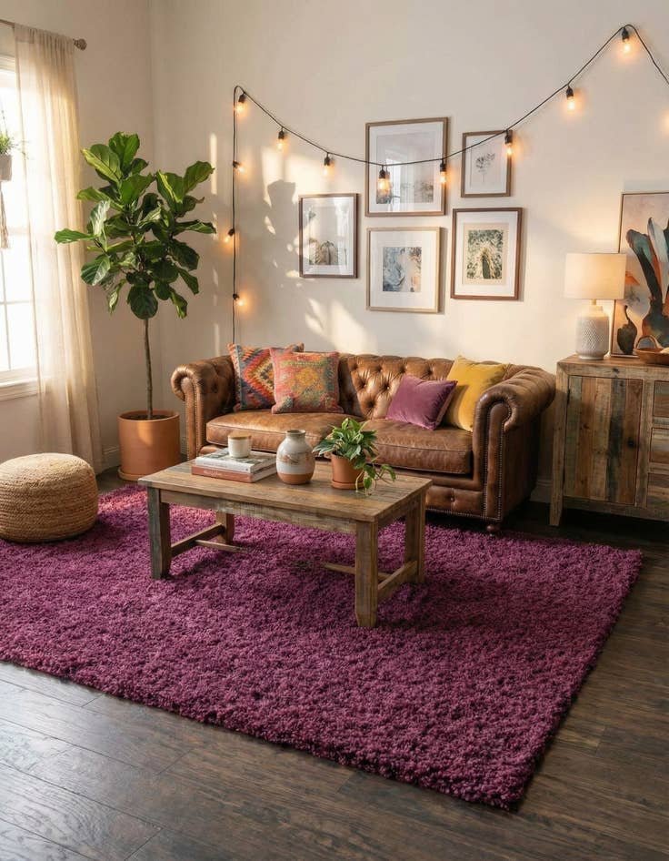 Detail image of 7' 10 x 10' Solid Shag Rug