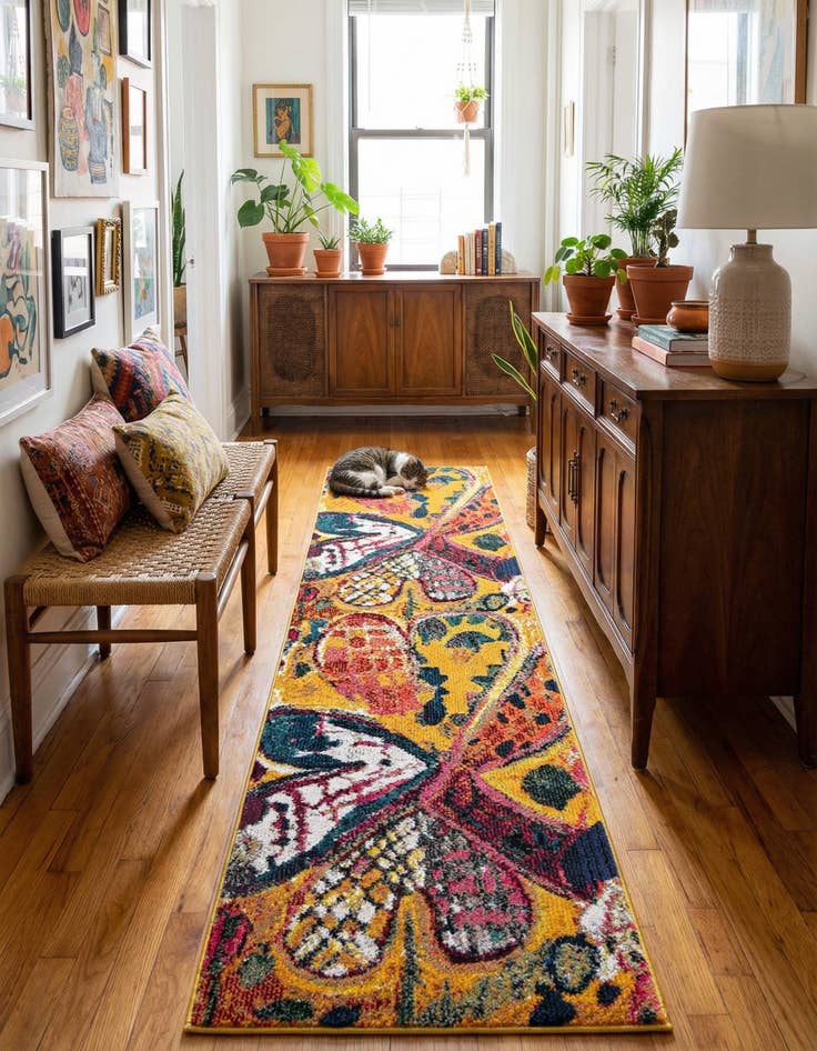 Detail image of 2' x 8'  Washable Haerfest Runner Rug