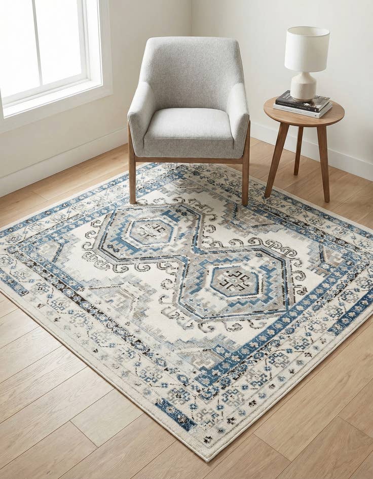 Detail image of 5' 3 x 5' 3 Charlotte Square Rug