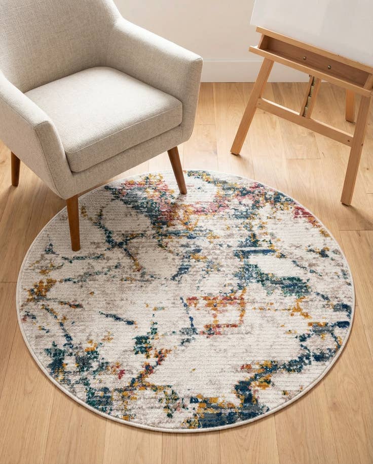Detail image of 3' 3 x 3' 3 Gemstone Round Rug