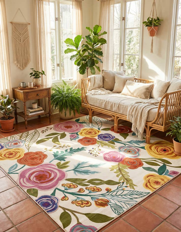 Detail image of 7' 10 x 7' 10 Blossom Square Rug