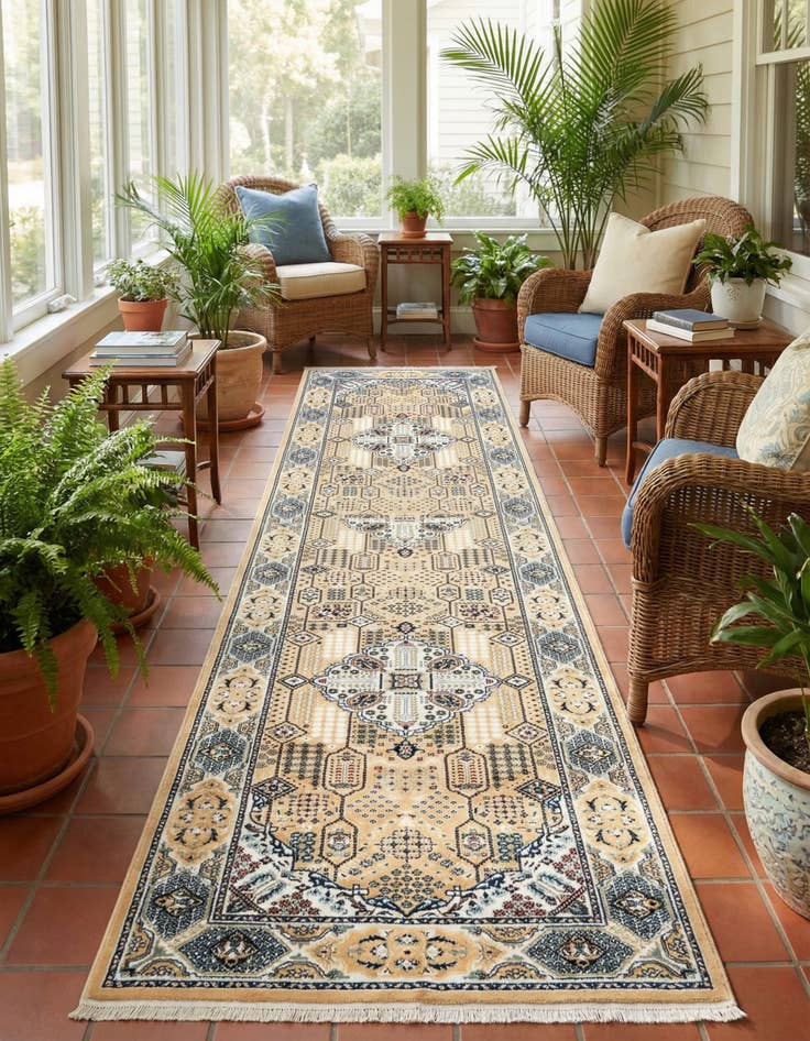 Detail image of 3' x 13' Nain Design Runner Rug