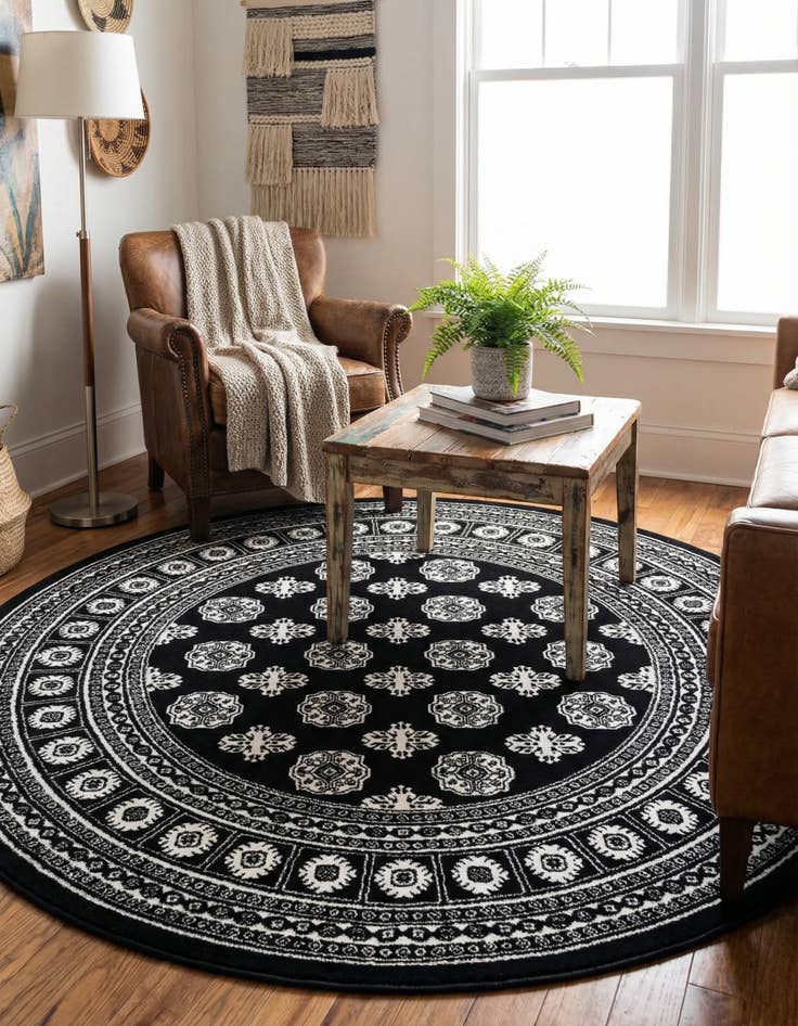 Detail image of 5' 3 x 5' 3 Bokhara Round Rug