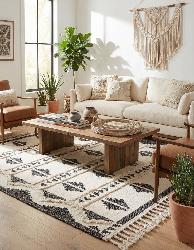 Detail image of 8' x 8'  Hand Woven Arizona Wool Square Rug