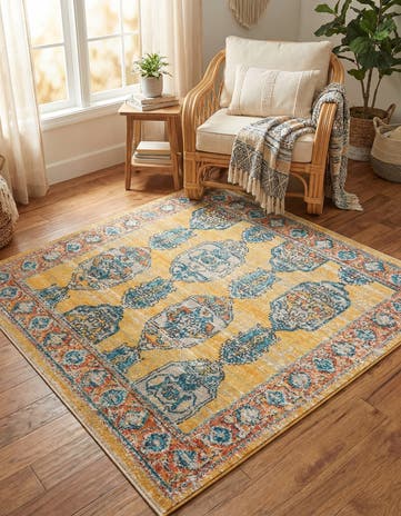 Yellow Lola Square Rug