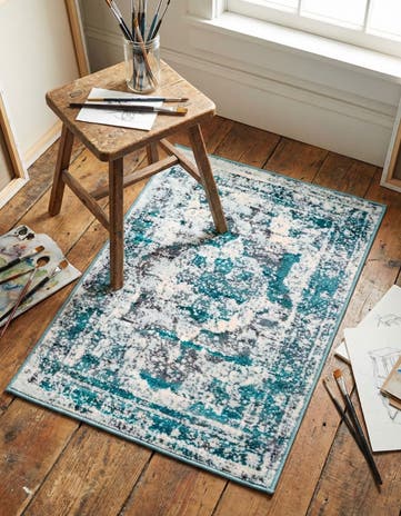 Turquoise Monte Carlo Rug