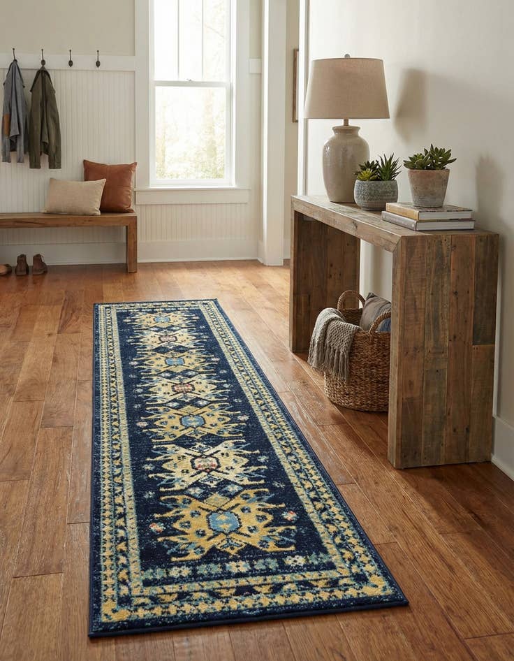 Detail image of 2' x 8' 2 Heriz Design Runner Rug