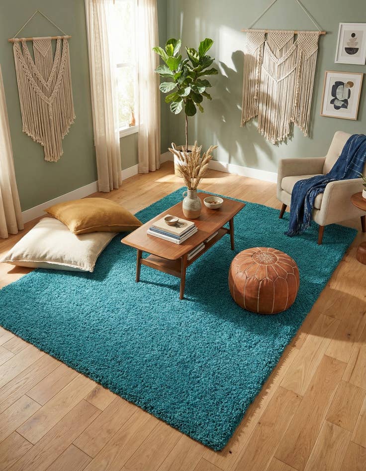 Detail image of 7' 10 x 10' Solid Shag Rug