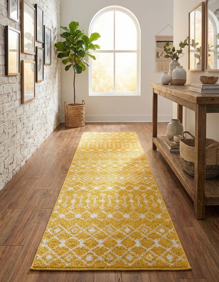 Detail image of 2' x 7' Moroccan Trellis Runner Rug