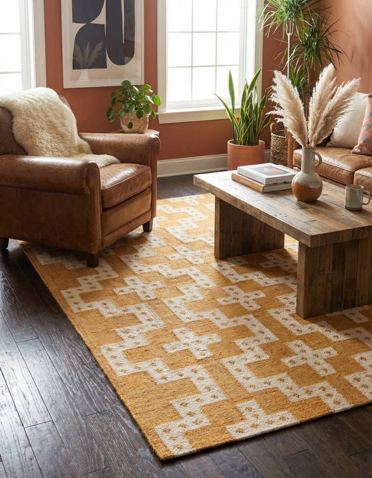 Detail image of 5' 1 x 8' Hand Woven Kilim Wool Rug