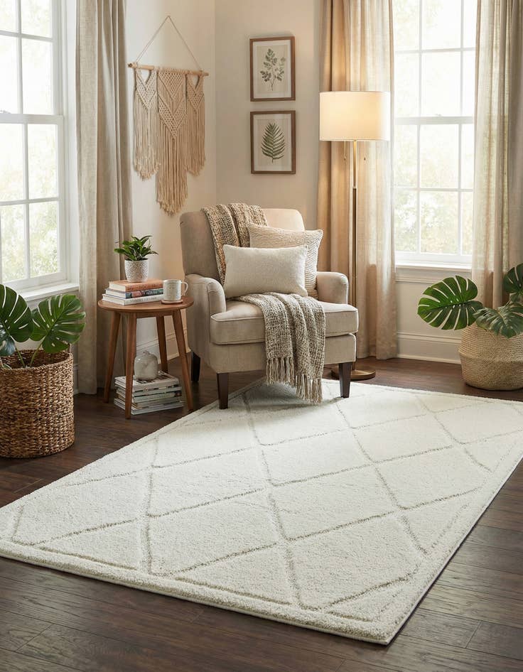 Detail image of 5' x 8' Lattice Shag Rug