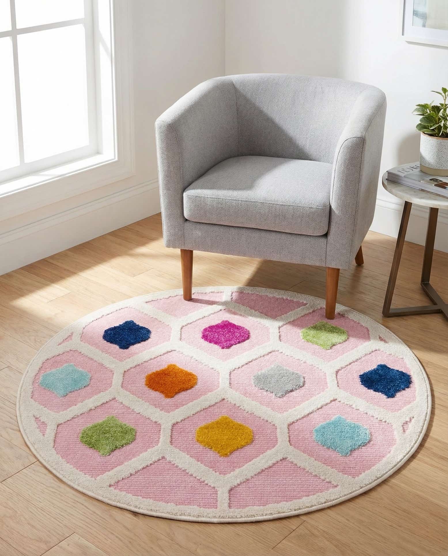 3' 3 x 3' 3 Easy-Clean Aruba Indoor / Outdoor Round Rug