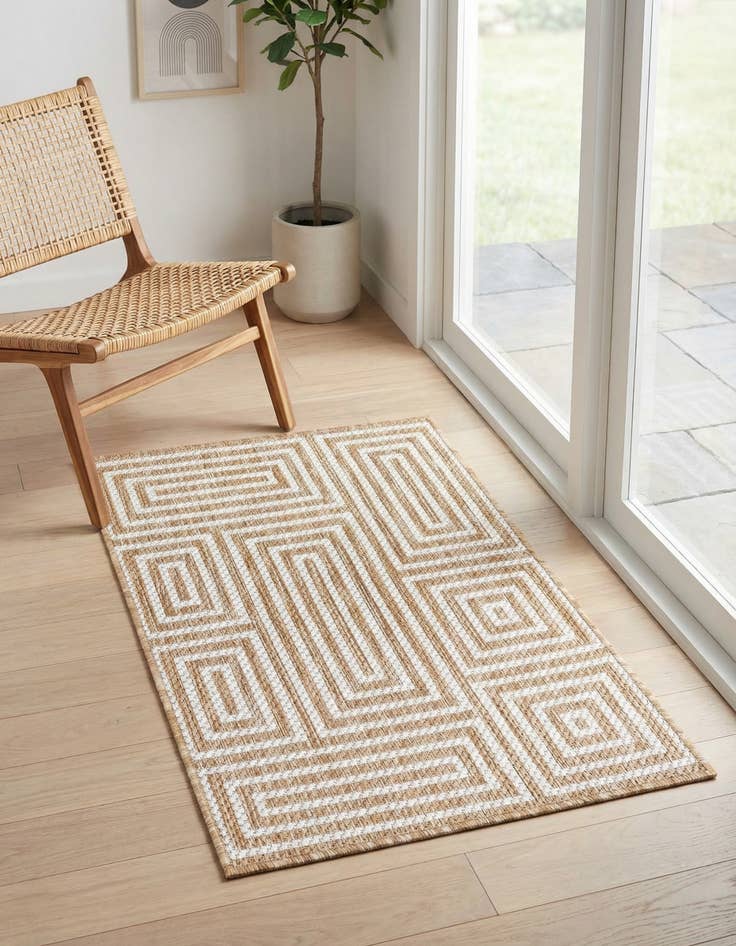 Detail image of 2' x 3' Easy-Clean Modern Indoor / Outdoor Rug