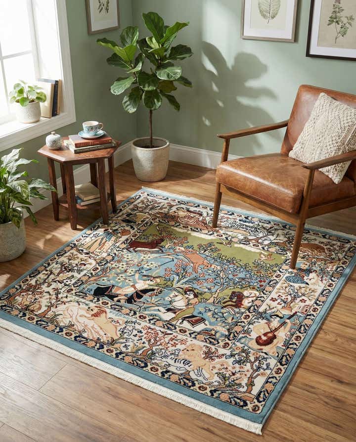 4' x 4' Nain Design Square Rug