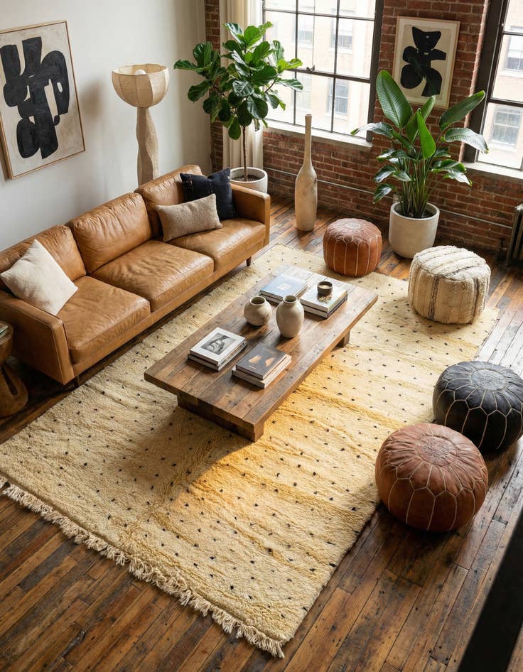 Detail image of 6' 5 x 10' Hand Knotted Moroccan Wool Rug