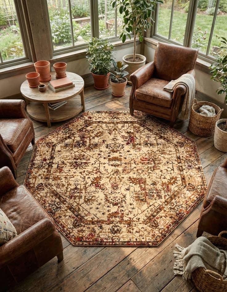 Detail image of 7' 10 x 7' 10 Saturn Octagon Rug