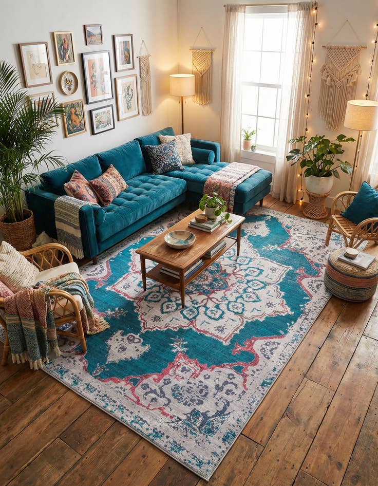 Detail image of 10' 6 x 14'  Washable Renaissance Rug