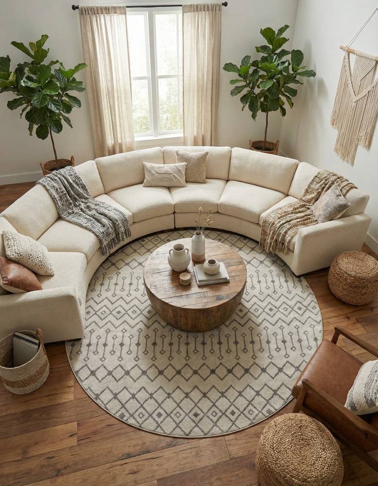 Detail image of 10' x 10' Moroccan Trellis Round Rug