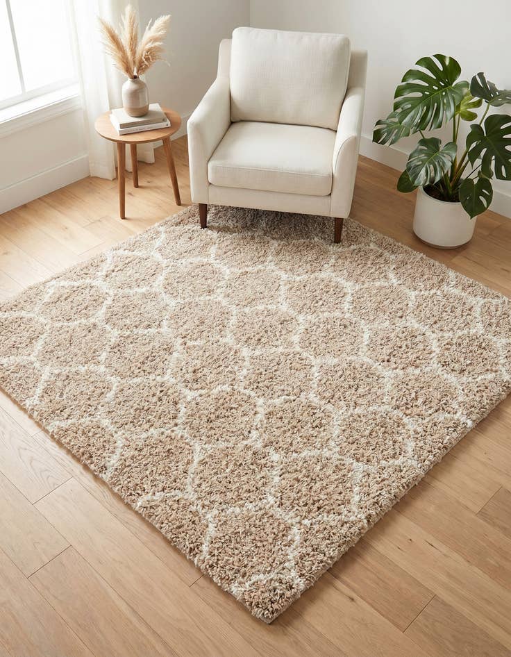 Detail image of 6' x 6' Trellis Shag Square Rug