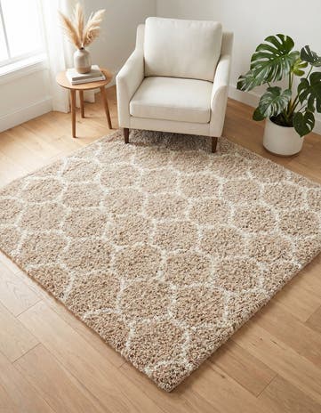 6' x 6' Lattice Shag Square Rug