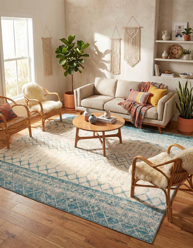 Detail image of 10' x 10' Moroccan Trellis Square Rug
