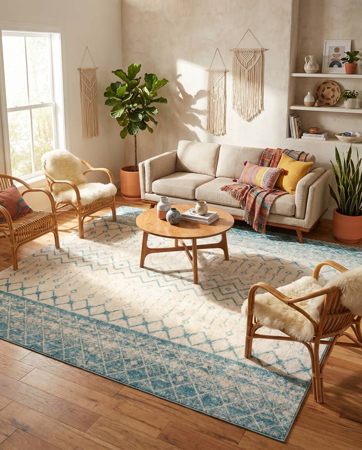 Detail image of 10' x 10' Moroccan Trellis Square Rug