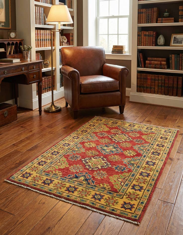 Detail image of 2' 7 x 4' 1 Hand Knotted Kazak Rug