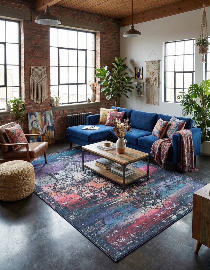 Detail image of 7' 10 x 11' Washable Renaissance Rug