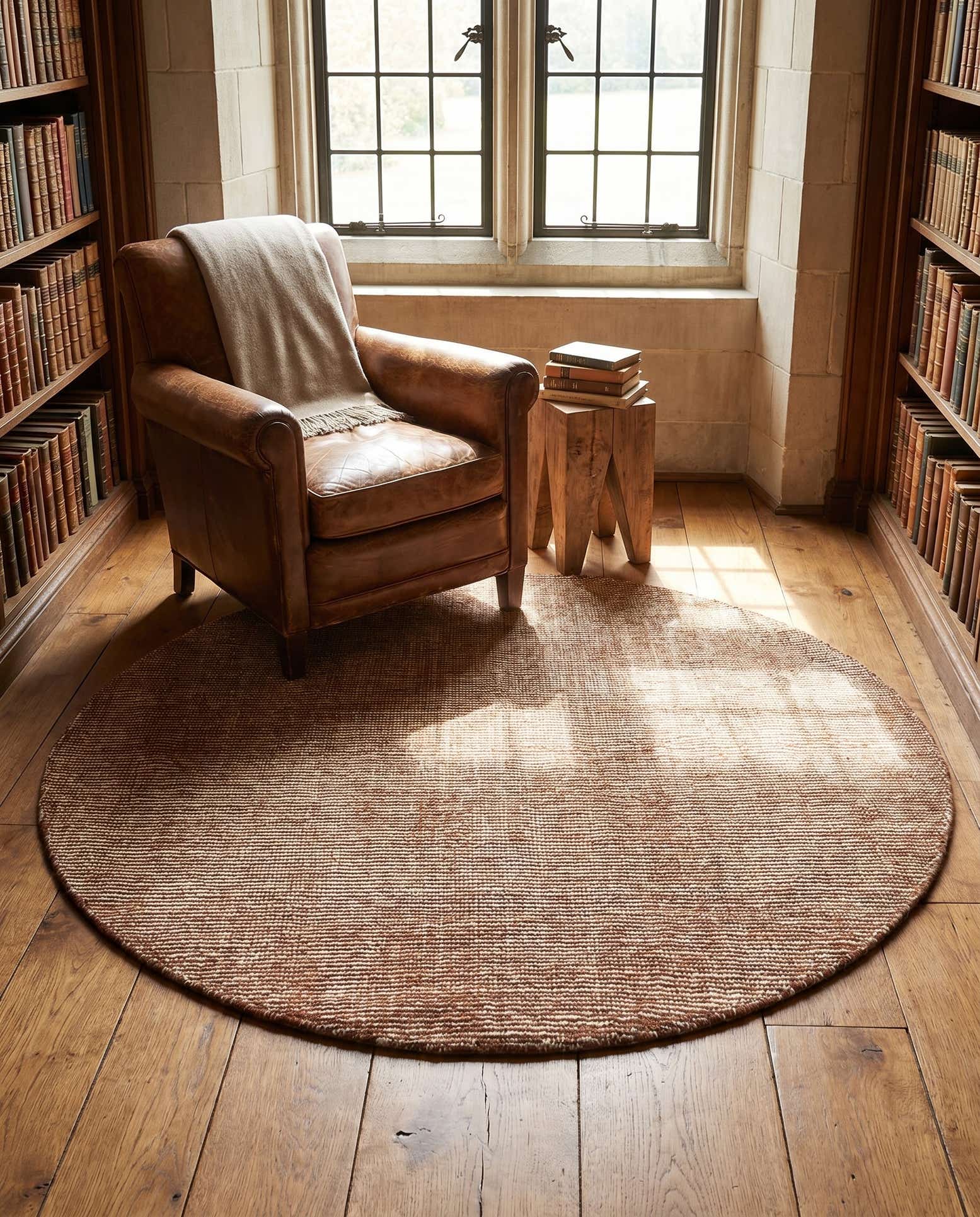 5' 1 x 5' 1 Hand Woven Jill Zarin English Manor Wool Round Rug