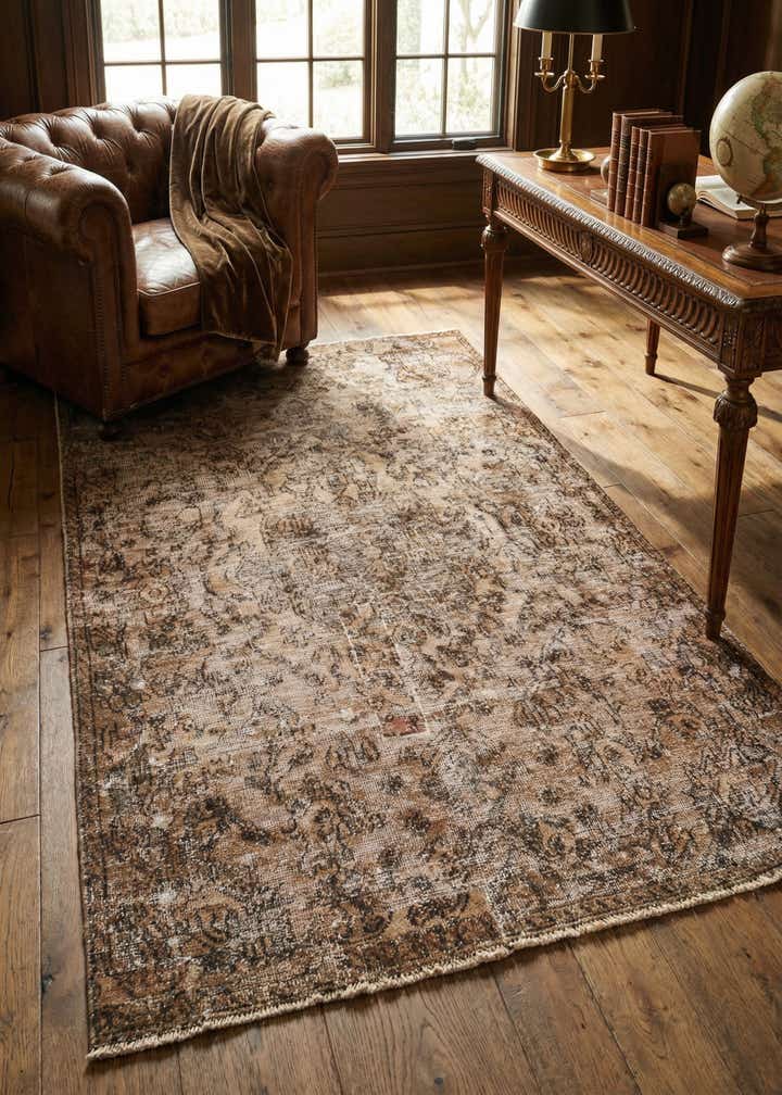 3' 6 x 5' 9 Hand Knotted Ultra Vintage Persian Wool Rug