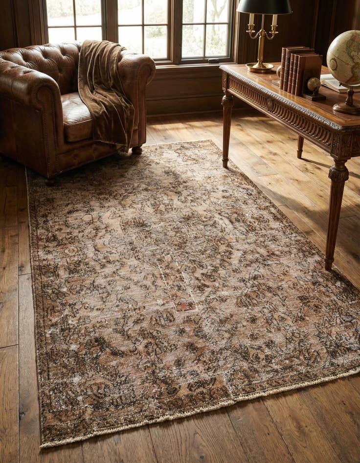 Detail image of 3' 6 x 5' 9 Hand Knotted Ultra Vintage Persian Wool Rug