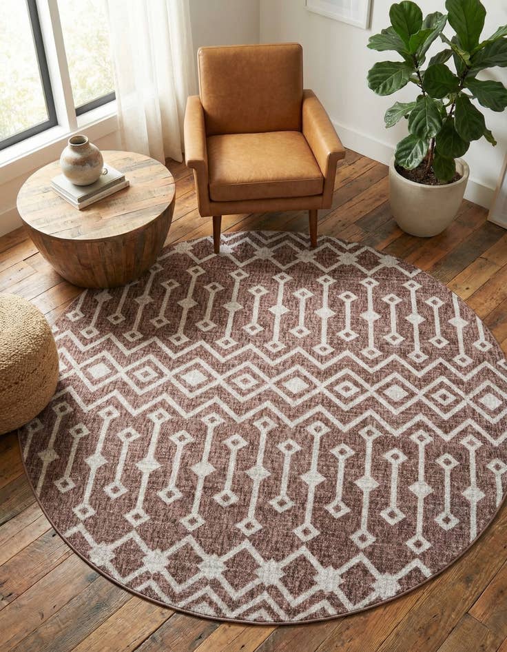 Detail image of 7' x 7' Eco Trellis Round Rug